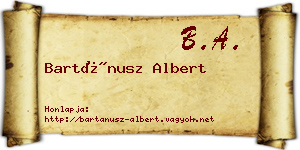Bartánusz Albert névjegykártya